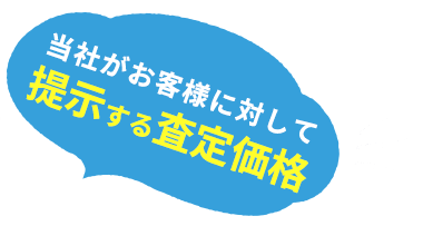 当社がお客様に対して提示する査定価格